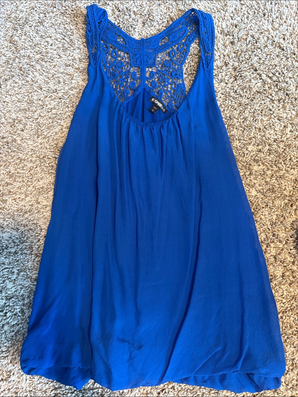 Blue Crochet-Back Tank